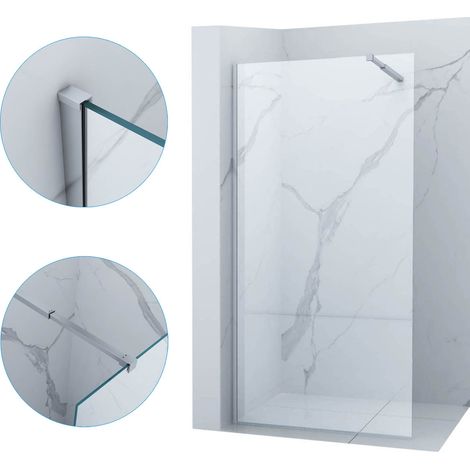 Paroi de douche à l’italienne Silla, verre transparent 70x200 cm, installation murale facile, design moderne, Chromé (1/5)
