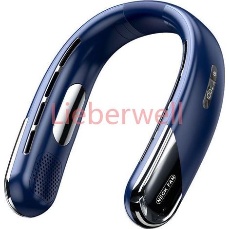 Ventilateur Portable de Cou pour Sport , BYTELIKE , USB,C Rechargeable , 5 Vitesses , Batterie 2400mAh , Léger et Ergonomique, Bleu (1/5)