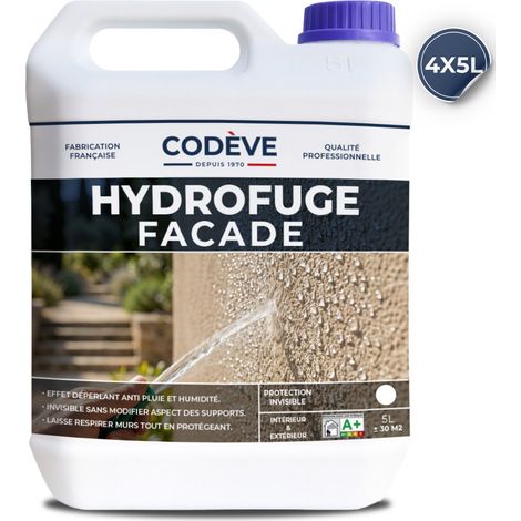 Codève Bois – Hydrofuge façade 20 L – Imperméabilisant incolore pour mur, enduit, brique – Rendement 10-12 m²/l – Application facile sans dilution (1/5)