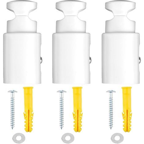 3 Pièces - Support Seche Serviette - Fixation Murale Réglable - Pour Radiateurs Droits Et Courbes - Résistant Humidité Et Chaleur - Salle De Bain - Blanc - 10x5cm (1/5)