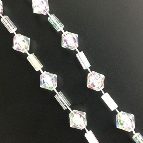 Perlenkette, Kunststoffgirlande, Dekoration, Anhänger, Accessoire für Hochzeitsfeiern, farbenfroh, quadratisch und säulenförmig, 43,4 m pro kg (1/5)