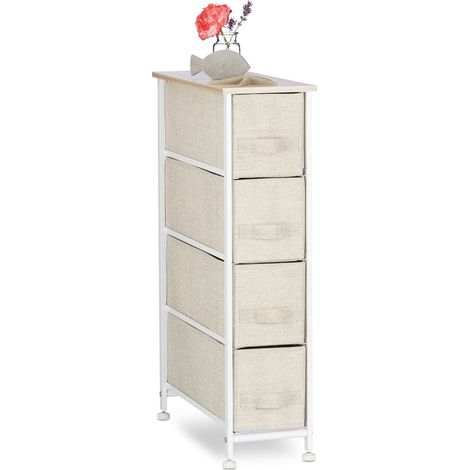 Système d'étagères, 4 Tissu, Universelle, métal et Bois, 76 x 20 x 48 cm, Beige Meuble Rangement Commode Polyester 40% Acier 20% Panneau de Fibres, Design D, Variante D (1/5)