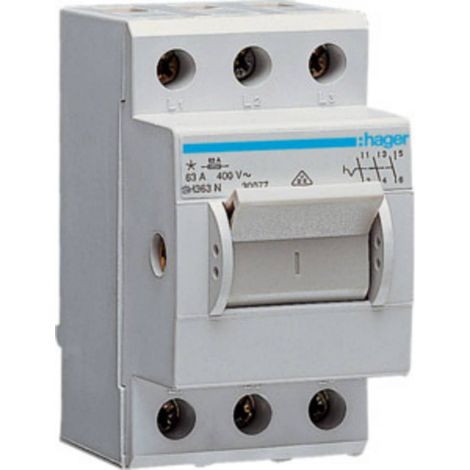 Interruttore principale Hager 3 poli 63 A Rail DIN grigio
