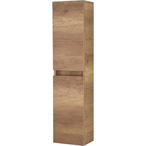 Colonna bagno sospesa 125 rovere naturale con ante reversibili Nadia (1/5)