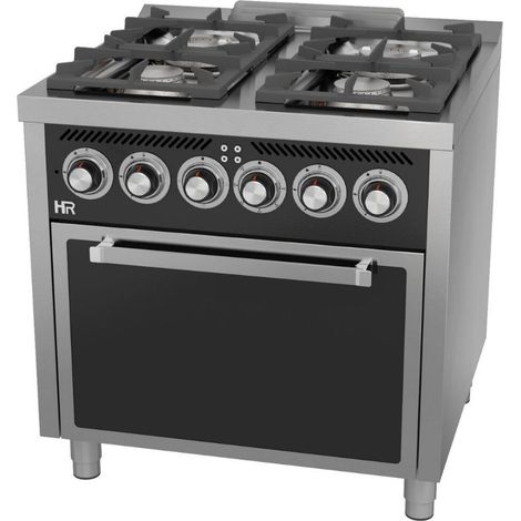 Fourneau 4 à 6 feux vifs s/750  avec four électrique - HR Fainca
