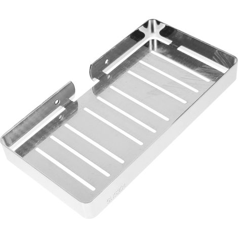 Modern Wall-Mounted Stainless Steel Soap Dish Shelf, Silver, Easy Installation for Bathroom (1/5)
