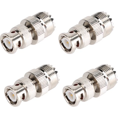 RF BNC-Stecker auf UHF-Buchse Koaxialstecker-Adapter/Konverter (4er-Pack) (1/5)