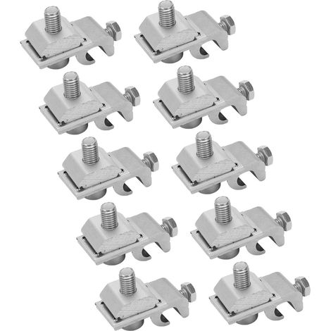 10 pièces de fixation pour système de montage solaire, clips de mise à la terre, supports photovoltaïques (1/5)