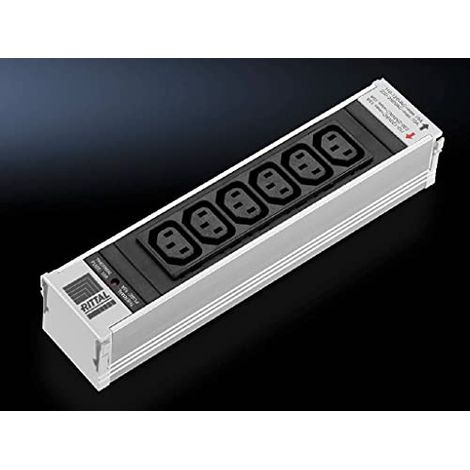 RITTAL DK PSM MODULE MULTIPRISE C13 6 PRISES NON COMMUTABLE AVEC PROTECTION CONTRE LA SURTENSION NOIR 7856070