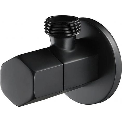 Schwarzes Toiletten-Absperrventil, Messing-Dreieck-Wasserhahn-Absperrventil für Duschkopf, Badezimmer