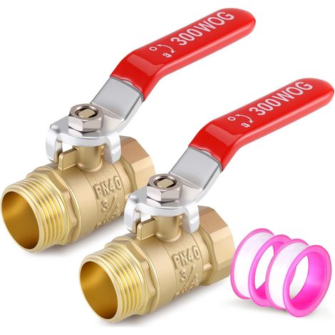 Lot de 2 Vannes 3/4" PN40 – Raccord Mâle-Femelle en Laiton (1/5)