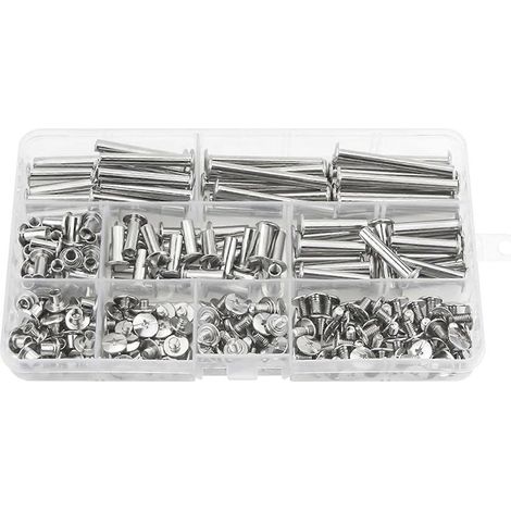 Ensemble de vis à relier Chicago, adapté à la reliure de livres en cuir à faire soi-même (480 pièces, M5) (1/4)