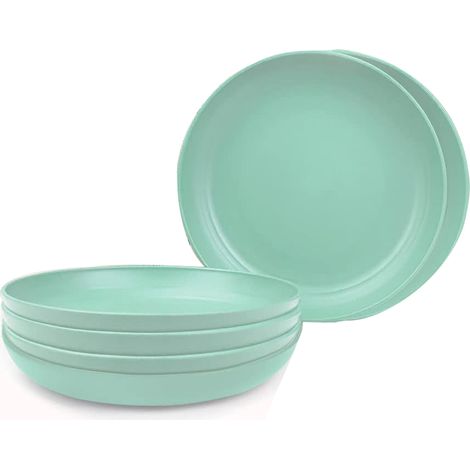 Assiette Plate - 20 Cm - Polypropylène Alimentaire Sans BPA - Micro-Ondes Jusqu'à 120 °C - Empilable Antidérapante - Lot De 6 (1/5)