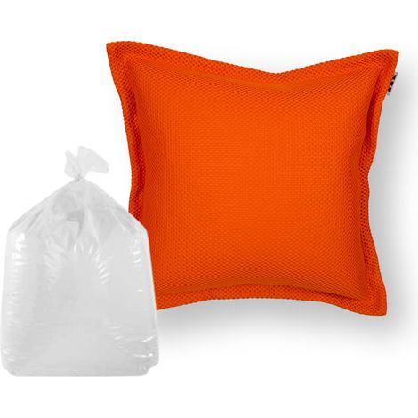 Soo Santaï Set Cuscino galleggiante Cuscino galleggiante + polistirolo, 65x65x25 cm, resistente ai raggi UV, arancione (1/2)