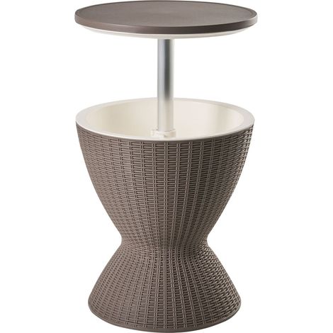 Garden Cool Bar Brown Polypropylene Built-in Cooler ⌀ 49 cm Round Height Adjustement Mechanism Tabletop AISA