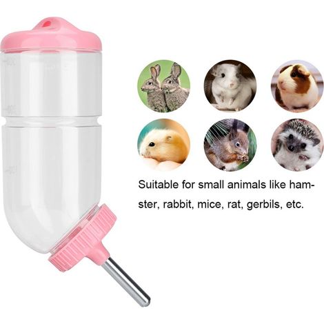 Trinkflasche für Kleintiere [20 cm Flasche mit PVC-Pumpe] - Auslaufsicherer Wasserspender für Hamster, Kaninchen und andere Haustiere (1/4)
