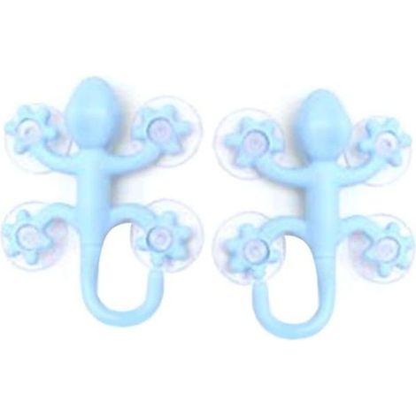 Set mit 2 geckoförmigen Wandhaken für Kinderkleidung, mit 4 Saugnäpfen, zum Aufhängen von Schlüsseln, Regenschirmen, Handtüchern, Hüten, Jacken usw. Ideal für ein Kinderzimmer oder Spielzimmer. (1/5)
