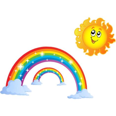 Autocollant mural pour réfrigérateur et porte motif soleil (1/5)