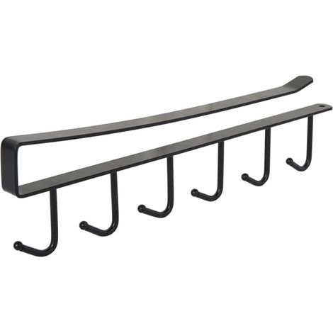 Soporte metálico para tazas Willstar con 6 ganchos, para colgar debajo de un estante o mueble de almacenamiento, ideal para cocinas y armarios.