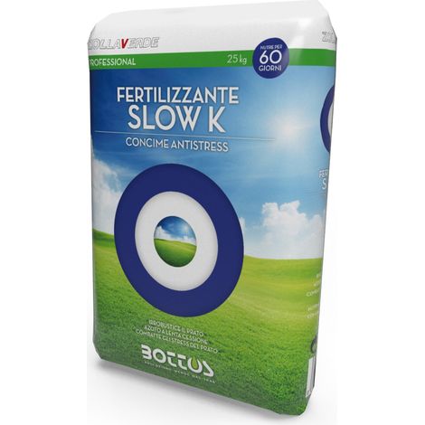 Slow K 13-5-20 + 2 MgO - Fertilizzante per prato da 25 Kg