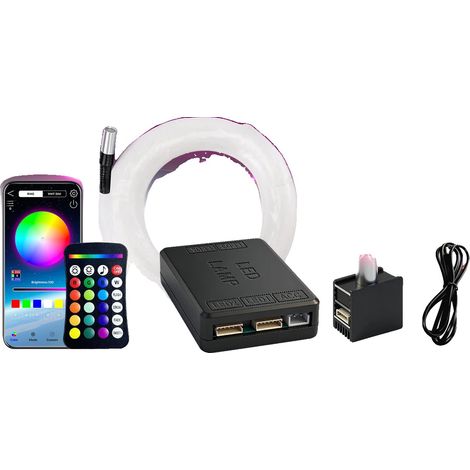 Luci a fibra ottica, controllo tramite app, illuminazione personalizzabile, RGBW, 300 pezzi 0,5 mm 1,5 m (1/2)