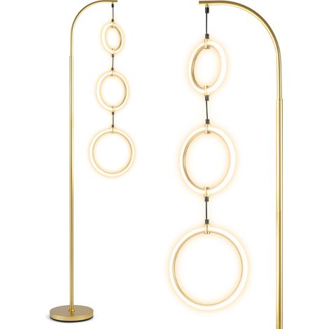 COSTWAY Lampada Piantana Da Terra Salotto Illuminazione Contemporanea Alta Soggiorno Moderno Camera Da Letto Luci Led Stelo Dimmerabile Interruttore A Pedale (1/5)