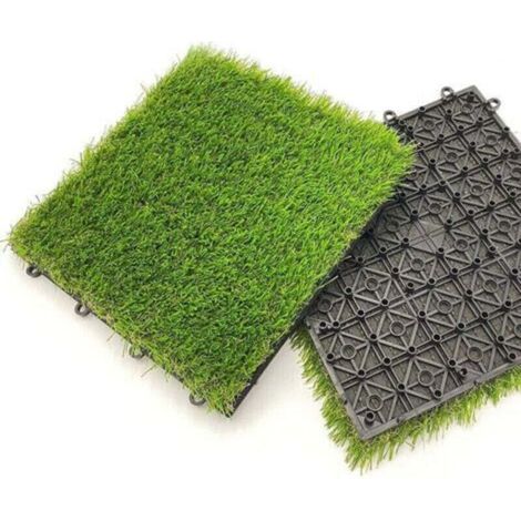3030cm Caillebotis Gazon Synthetique pour Balcon Faux Gazon Exterieur pour Intérieur Extérieur, Pelouse Synthetique