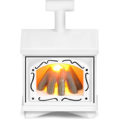 Lumière de cheminée, cheminée miniature, cheminée LED pour maison de poupée, meubles de maison de poupée, blanc (1/5)
