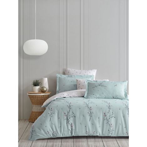 Funda nórdica, funda nórdica, ropa de cama Set Verde Blanco Rosa Mint