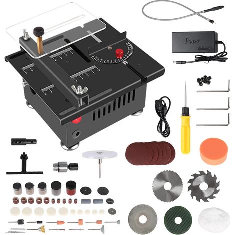 Mini scie circulaire de table électrique 100 W, 5 000 tr/min, petite scie à bois, bricolage, ma de découpe, lame de scie de 16 mm, fabriquée en Espagne, kit d'amélioration noir (1/5)