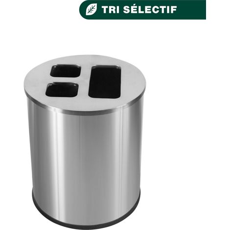 JVD - Collecteur 40L Inox brossé 3 bacs - Matériel professionnel (1/4)