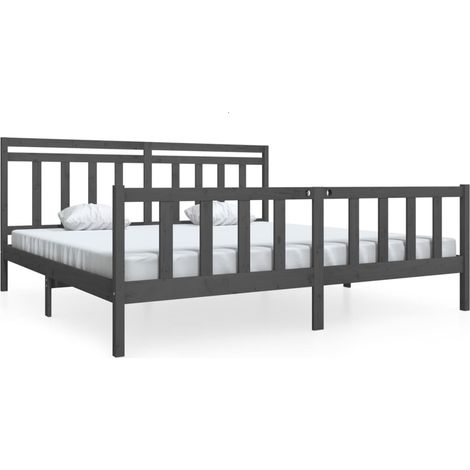 Maison Exclusive - Massivholzbett Grau 200x200 cm