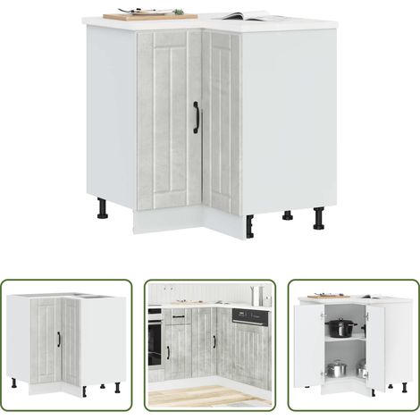 Eckschrank -  Küchen-Eckunterschrank Lucca Betongrau Holzwerkstoff