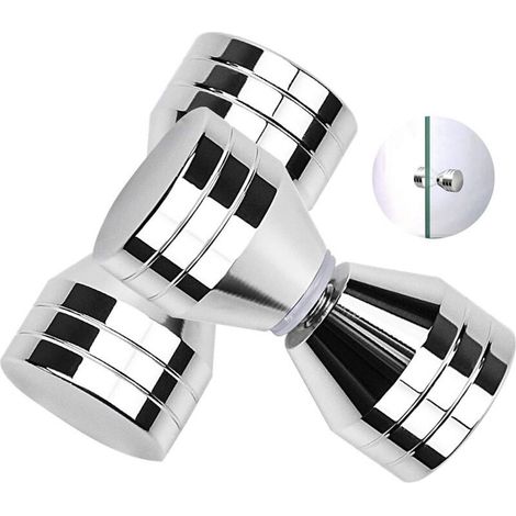 Pack Stainless Steel Door Handles, 6×3cm Shower Door Knobs, Door Handles for Bathroom, Kitchen, Home, Office, Hotel (1/5)