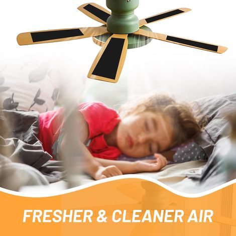 Lot de 5 filtres pour ventilateur de plafond, filtres universels pour pale, éliminant odeurs et poussières, pour maison, chambre, cuisine et bureau (1/5)