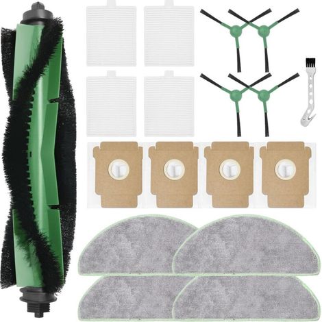 accessoires pour iRobot Roomba Plus 105 Combo + pièce de rechange pour aspirateur, 1 brosse principale,4 chiffons de lavettes,4 sacs à poussière 4 brosses latérales,4 filtres