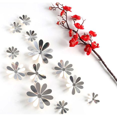 Lot de 12 stickers muraux 3D motif tournesol pour décoration mariage, marché, fêtes - Autocollant mural fleur, style vacances (2) (1/5)