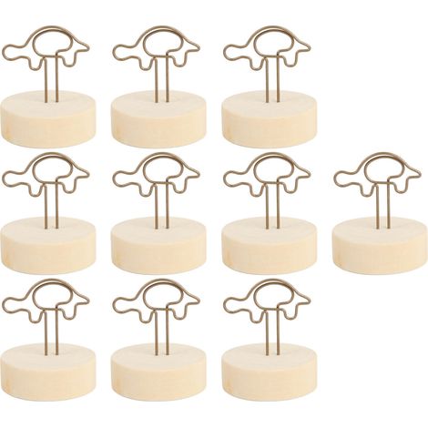 Lot de 10 porte-noms de table en forme de tortue, style vertical, avec base en forme de bûche, pour table. Design simple et mignon. (1/5)