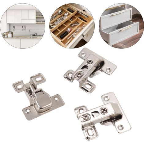 Ensemble de 3 charnières pliantes en alliage de zinc, angle de 180°, charnières intégrées à bras court, pour portes de placards et tables. (1/5)