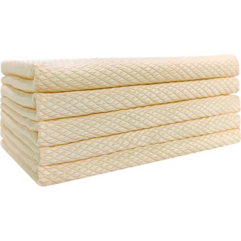 Chiffon De Cuisine - Torchon En Velours De Corail - 30 X 40 Cm - Absorbant - Non Gras - Lavable En Machine - 5 Pièces (1/5)