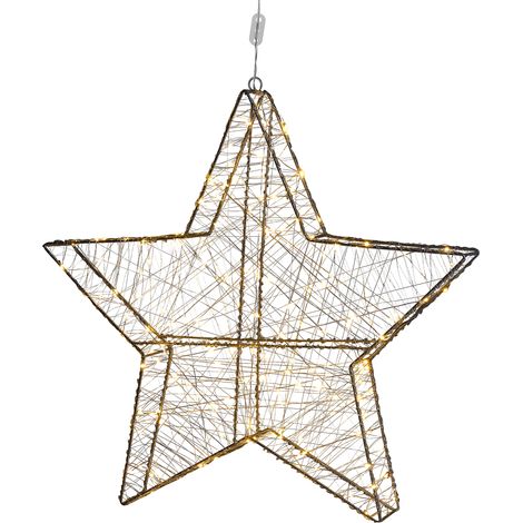 Decoración figura LED metal plateado hadas forma de estrella 58 x 58 cm interiores exteriores Kurula (1/5)