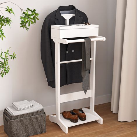 Appendiabiti con organizer, bianco, MDF, 110 cm HAVRYA (1/5)