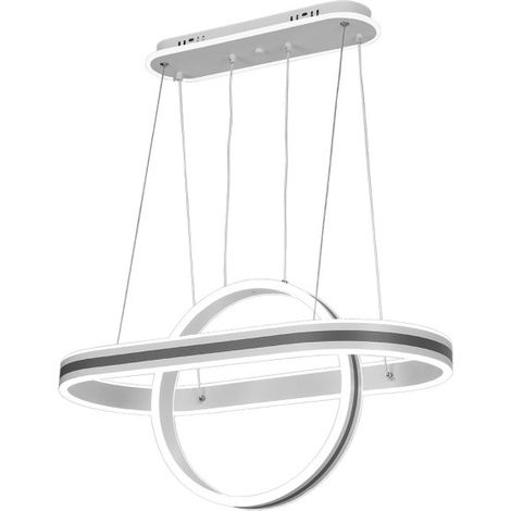 Pendente alpes grey 112w 3000-4000-6000k regx65x34 cm 8960lm con telecomando e dimmer