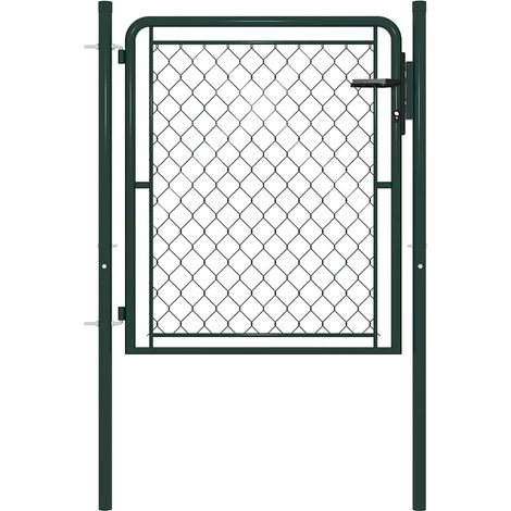Portail de jardin en acier vert 100 x 75 cm