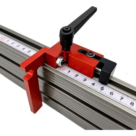 Butée de rail de guidage type 75, butée de rail d'onglet type 75,limiteur de menuiserie, outils à main, localisateur de goulotte en alliage d'aluminium(type 75) (1/5)