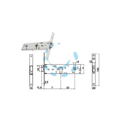 ELETTROSERRATURA INFILARE PER FASCE SOLO SCROCCO MM.44 H 85900 - mm.70 (Y8590070080VNE)