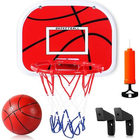 Panier de Basketball- Panneau de Basket-ball Taille: 38cm29cm, Cadre métallique de 25 cm + 1 balle + pompe (1/5)
