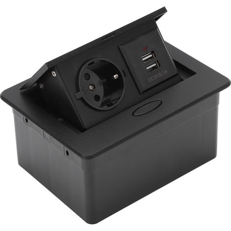 Prise de Bureau Double Port USB Multiprise Table avec Boîtier de Connexion Étanche Prise Murale Norme UE 250V (1/5)