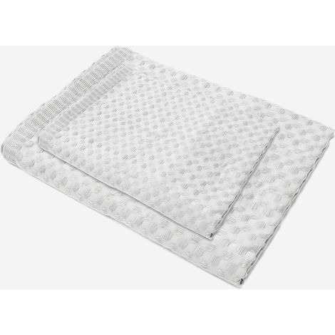 Set asciugamani in cotone 100% per viso e ospiti Aria - Bianco
