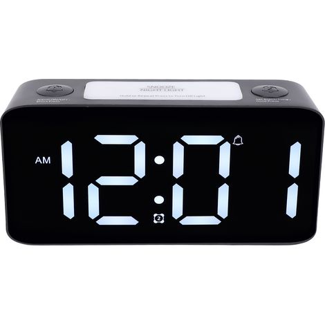 Réveil extra bruyant avec vibreur de lit, grand écran LED, réveil vibrant avec fil pour gros dormeurs (1/5)